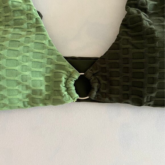 Zaful Green Retro Two Toned Tie Bikini NWOT Size L - Picture 3 of 7
